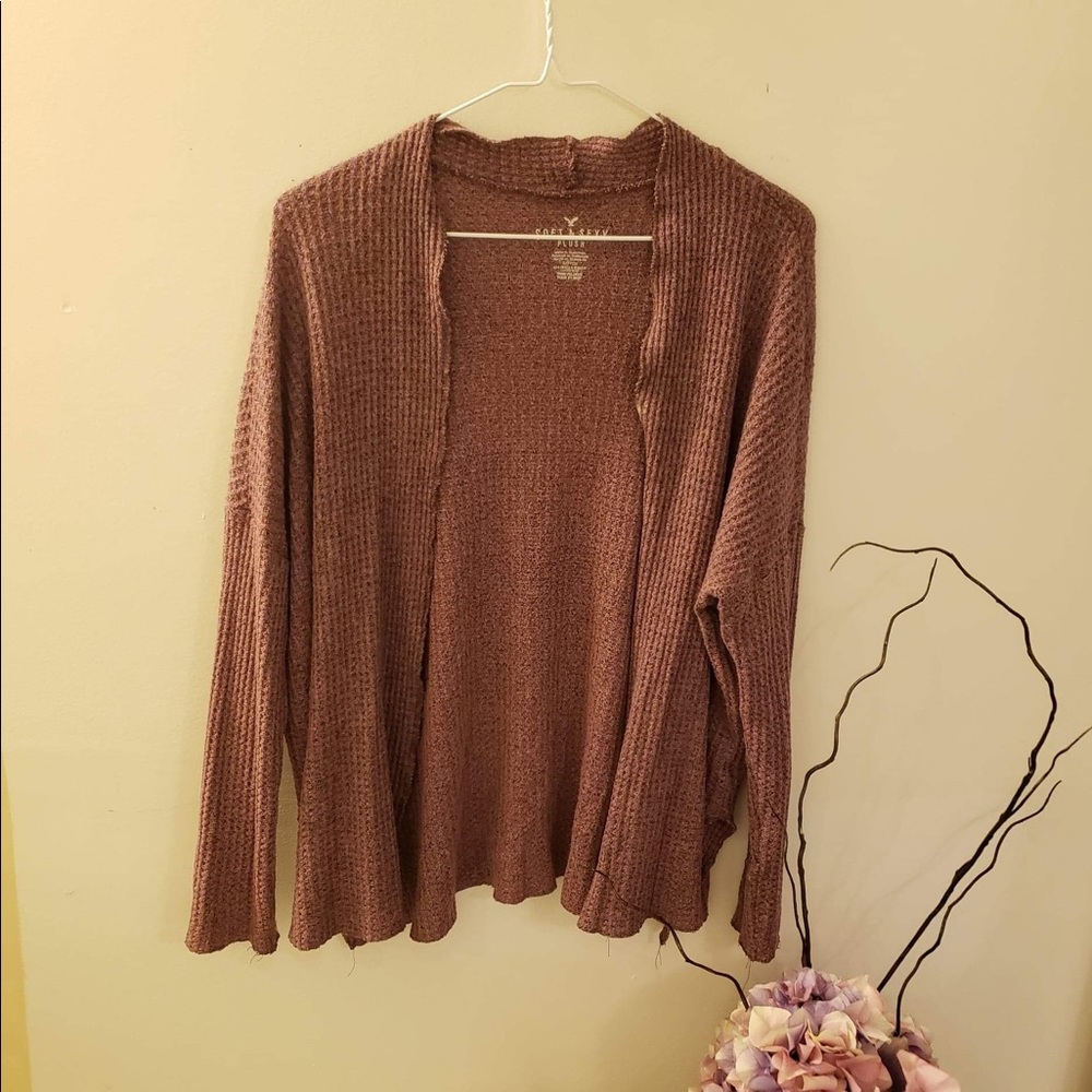 american eagle soft and sexy plus sweater pink small